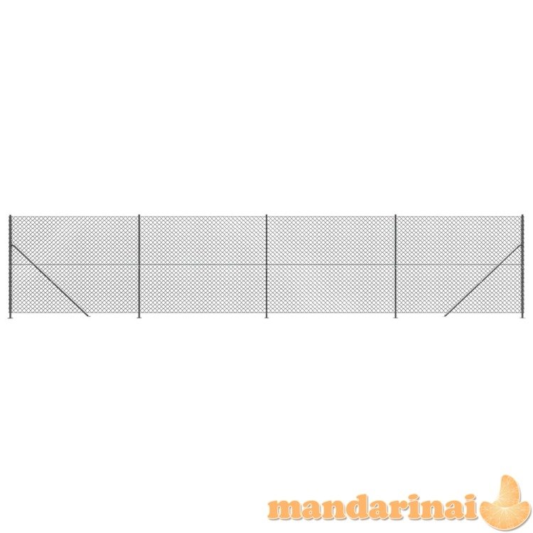 Tinklinė tvora su flanšais, antracito spalvos, 1,6x10m