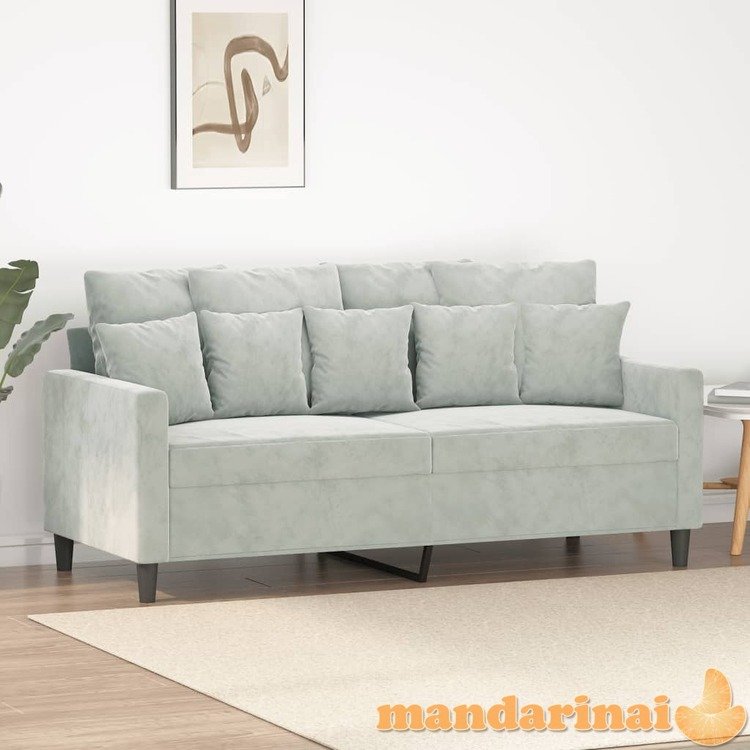 Dvivietė sofa, šviesiai pilkos spalvos, 140cm, aksomas