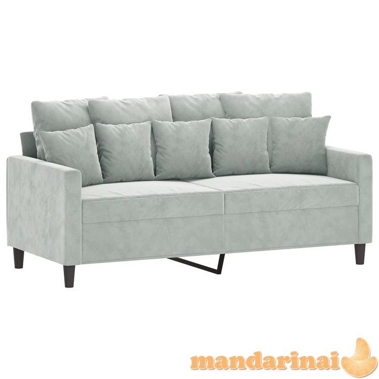 Dvivietė sofa, šviesiai pilkos spalvos, 140cm, aksomas