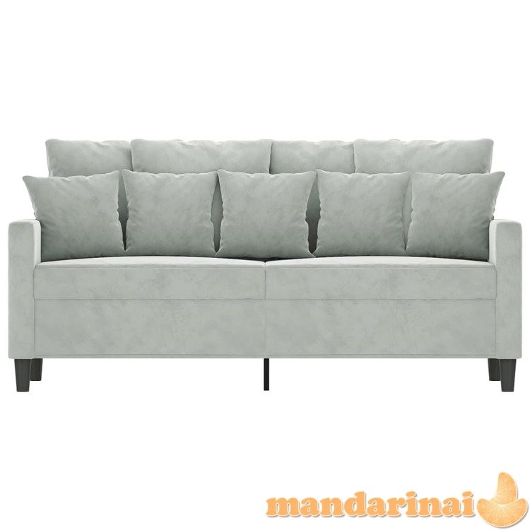 Dvivietė sofa, šviesiai pilkos spalvos, 140cm, aksomas