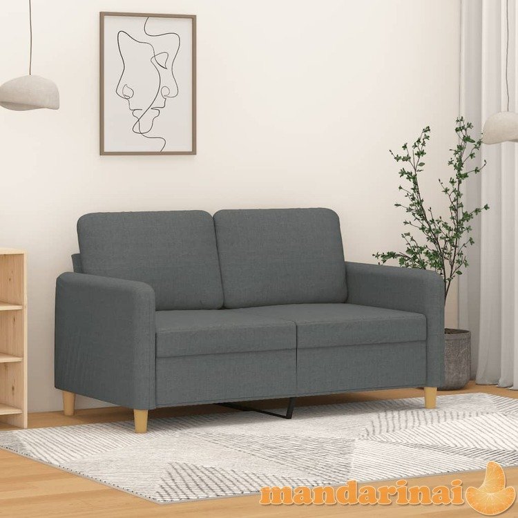 Dvivietė sofa, tamsiai pilkos spalvos, 120cm, audinys