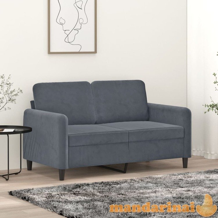 Dvivietė sofa, tamsiai pilkos spalvos, 120cm, aksomas