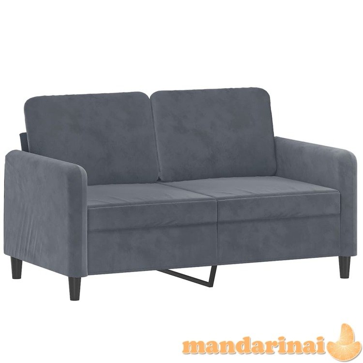 Dvivietė sofa, tamsiai pilkos spalvos, 120cm, aksomas