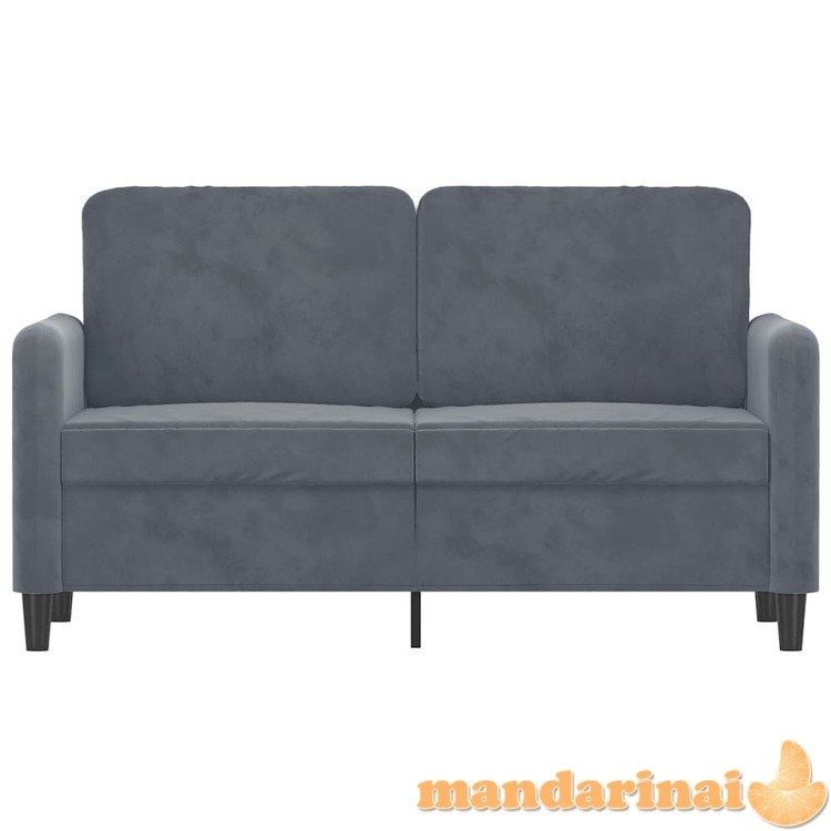 Dvivietė sofa, tamsiai pilkos spalvos, 120cm, aksomas