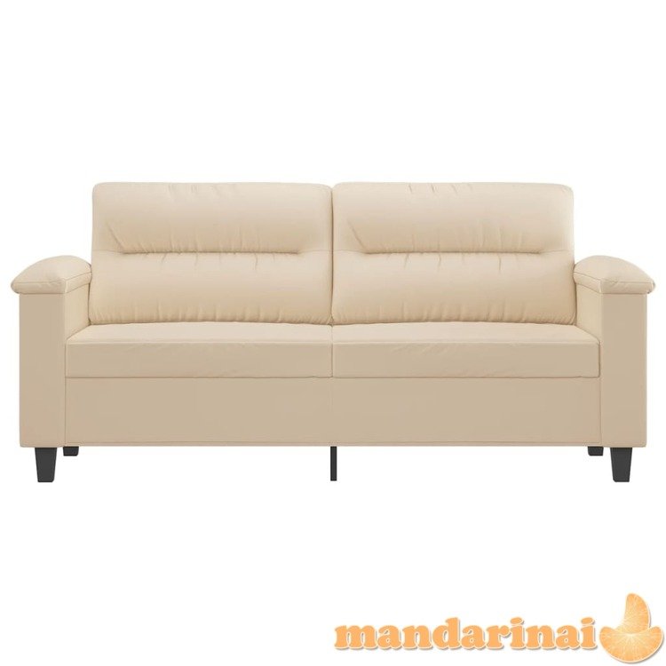 Dvivietė sofa, kreminės spalvos, 140cm, mikropluošto audinys