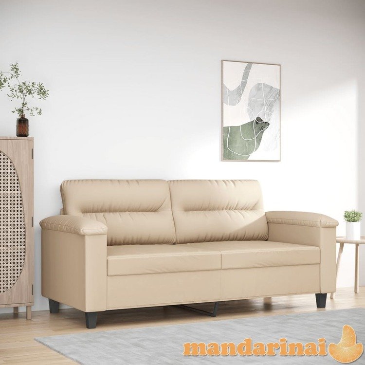 Dvivietė sofa, kreminės spalvos, 140cm, mikropluošto audinys