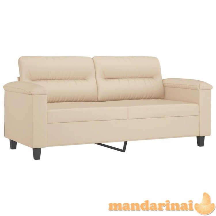 Dvivietė sofa, kreminės spalvos, 140cm, mikropluošto audinys