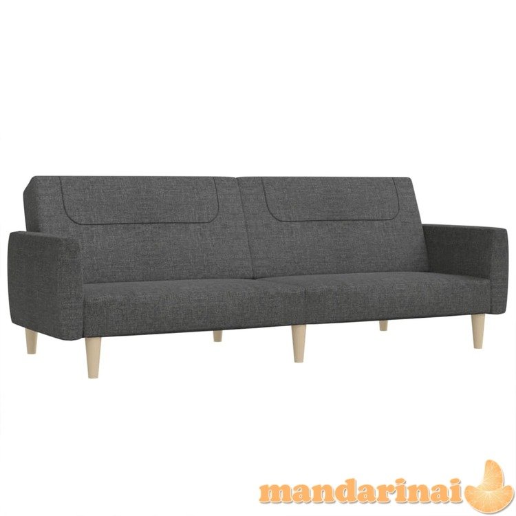 Dvivietė sofa-lova, tamsiai pilkos spalvos, audinys