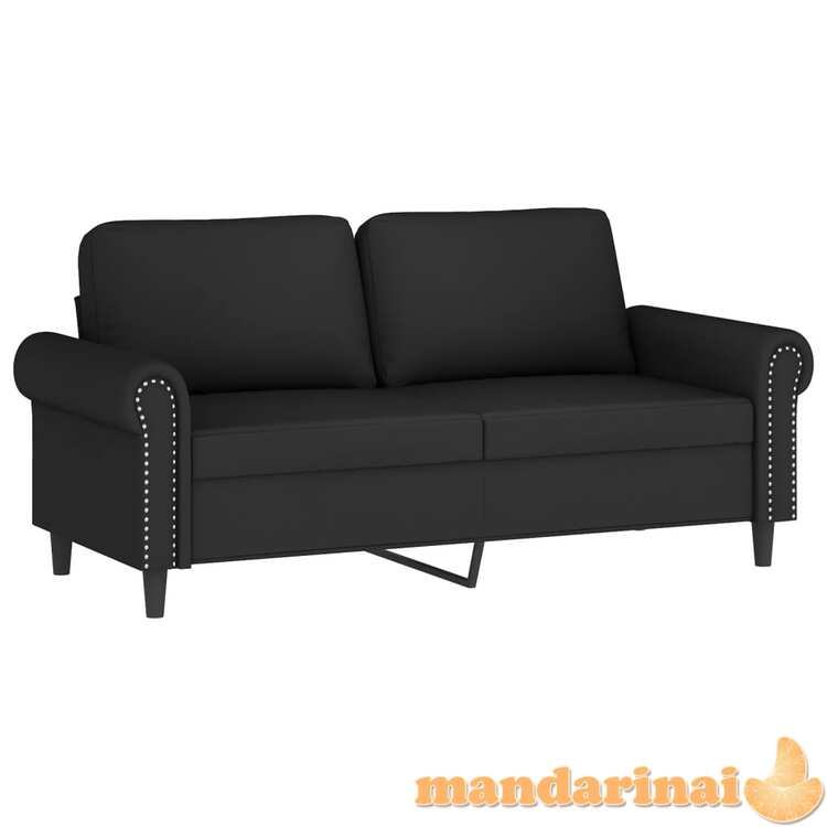 Dvivietė sofa, juodos spalvos, 140cm, aksomas