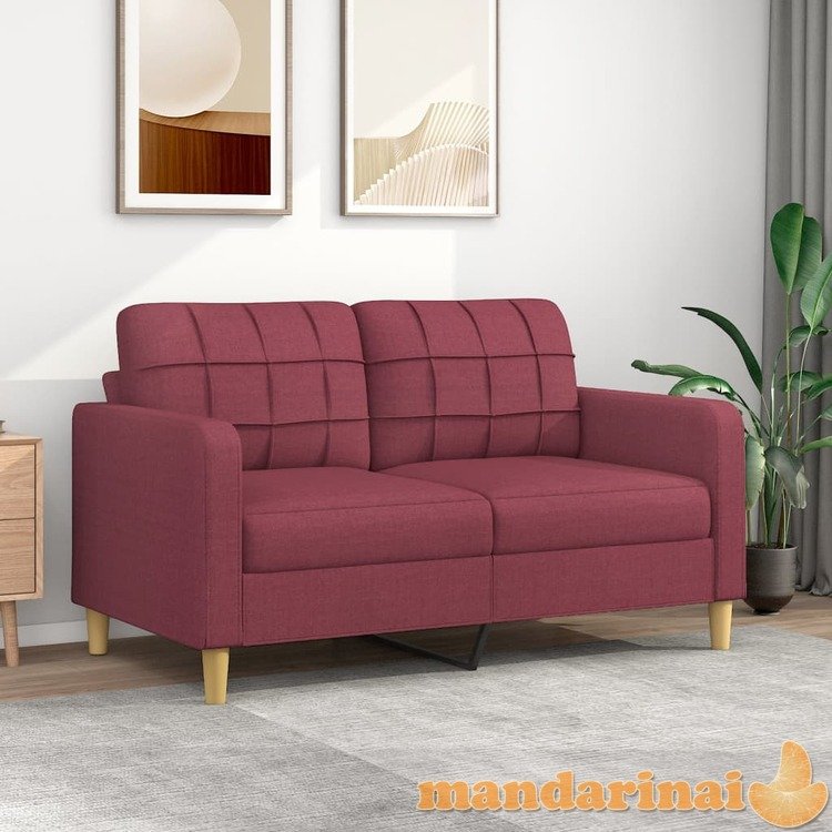 Dvivietė sofa, raudonojo vyno spalvos, 140cm, audinys