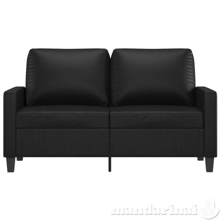 Dvivietė sofa, juodos spalvos, 120cm, dirbtinė oda