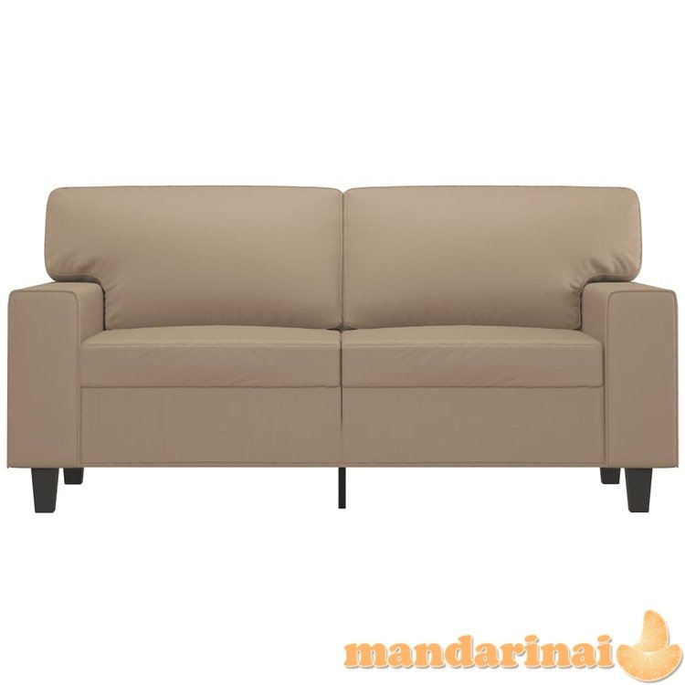 Dvivietė sofa, kapučino spalvos, 120cm, dirbtinė oda