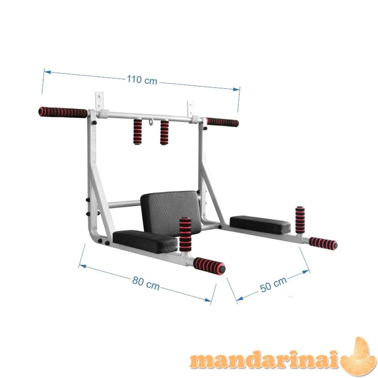 Prie sienos tvirtinamas skersinis + lygiagretės SANRO 3 in 1 Juodas, iki 200kg