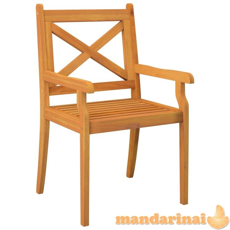 Lauko valgomojo kėdės, 3vnt., akacijos medienos masyvas