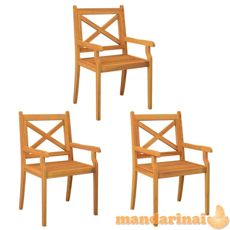 Lauko valgomojo kėdės, 3vnt., akacijos medienos masyvas