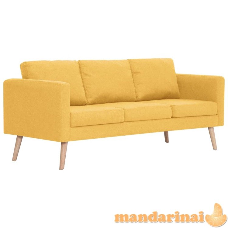 Trivietė sofa, geltona, audinys