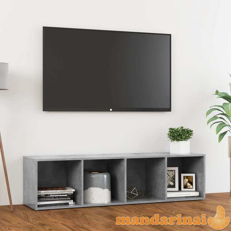 Tv spintelė, betono pilka, 142,5x35x36,5cm, fanera