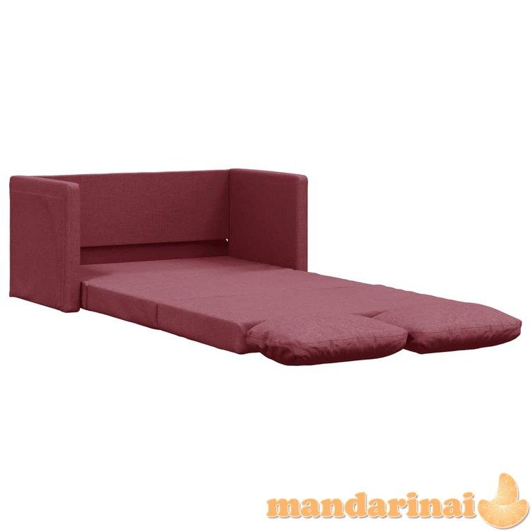 Grindų sofa-lova, 2-1, raudonojo vyno, 112x174x55cm, audinys