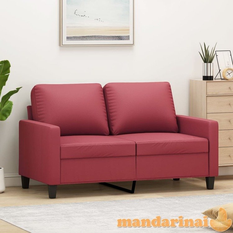 Dvivietė sofa, raudonojo vyno spalvos, 120cm, dirbtinė oda