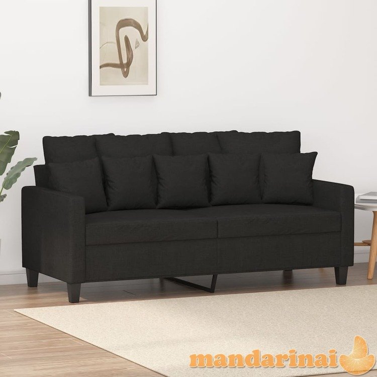 Dvivietė sofa, juodos spalvos, 140cm, audinys