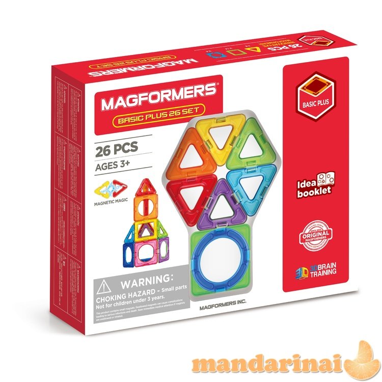 MAGFORMERS Magnetinis rinkinys „Basic Plus“, 26 vnt.