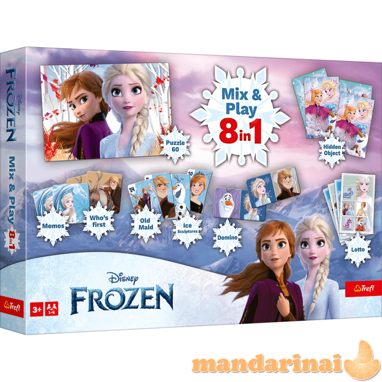 TREFL FROZEN 8in1 Mix&play stalo žaidimų rinkinys