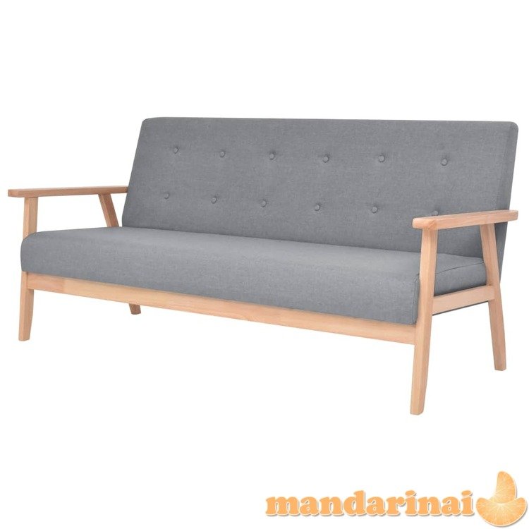 Trivietė sofa, šviesiai pilkos spalvos, audinys