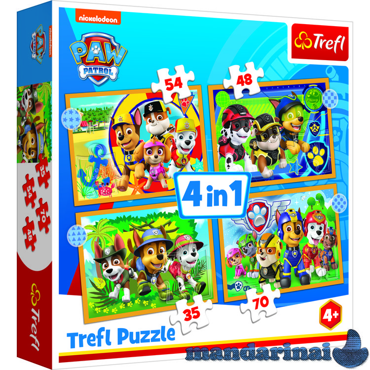 TREFL PAW PATROL 4 dėlionių rinkinys „Šuniukas-patrulis“