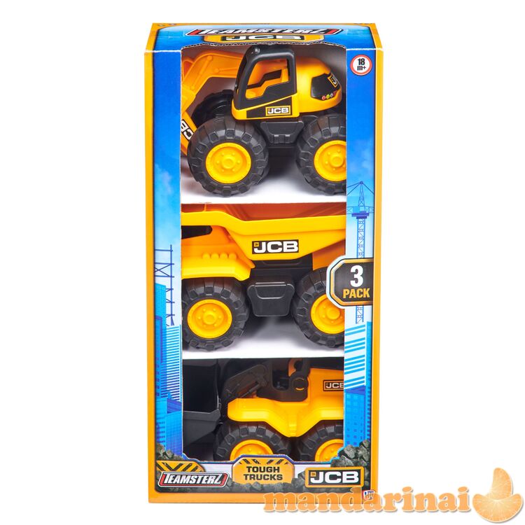 TEAMSTERZ JCB Sunkvežimių rinkinys, 18 CM, 3 vnt