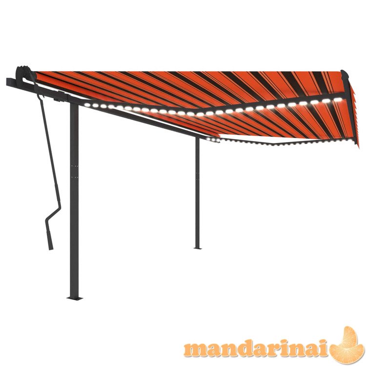 Markizė su led/vėjo jutikliu, oranžinė/ruda, 4,5x3,5m