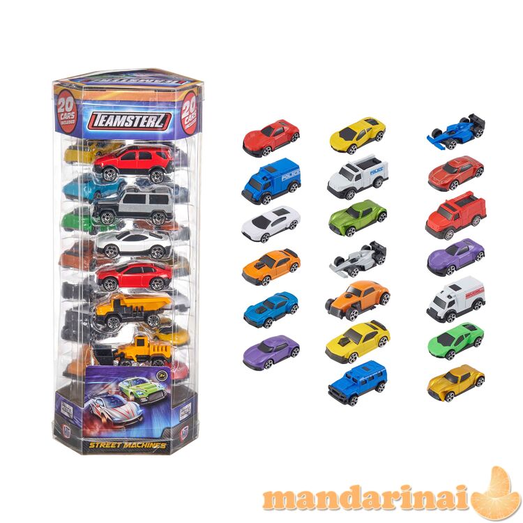 TEAMSTERZ Gatvės automobilių rinkinys, 7 CM, 20 vnt.