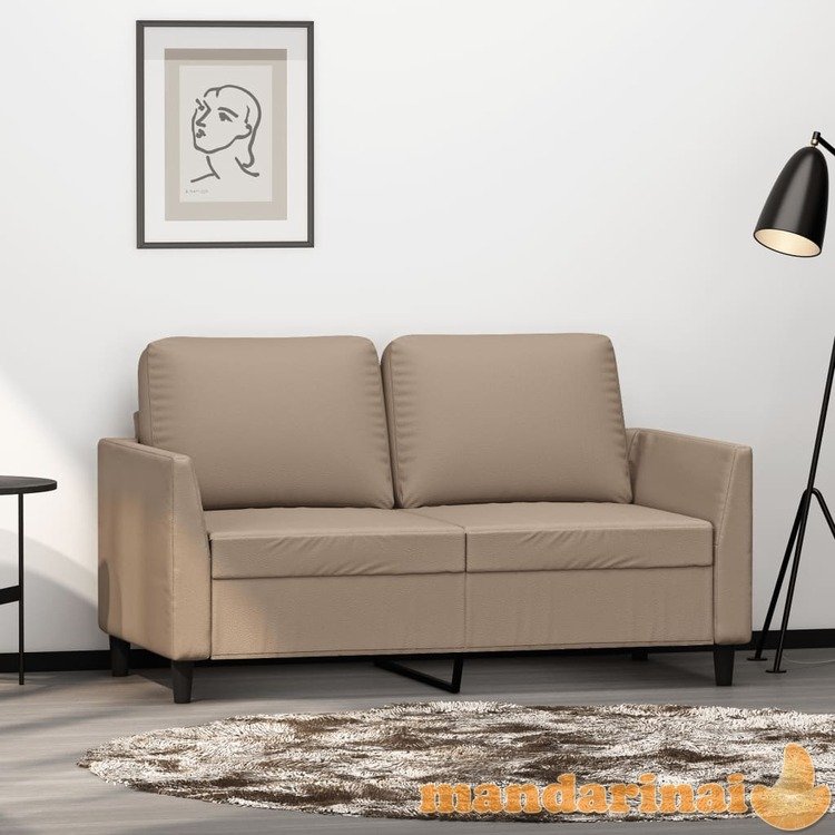 Dvivietė sofa, kapučino spalvos, 120cm, dirbtinė oda