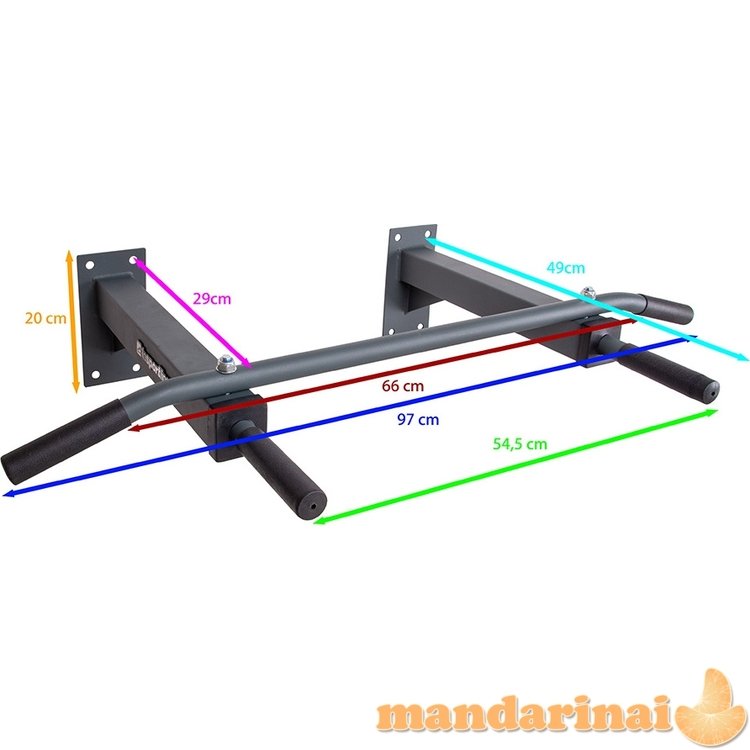 Montuojamas prie sienos skersinis prisitraukimams inSPORTline KCR1102 97x49cm