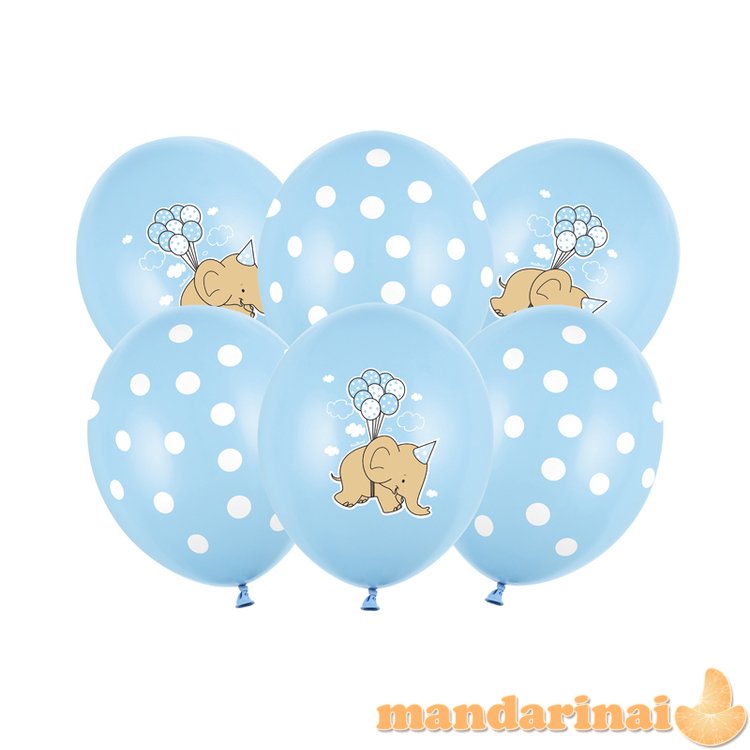 Balloons 30cm, Elephant, Pastel Baby Blue Mix (1 pkt / 50 pc.)