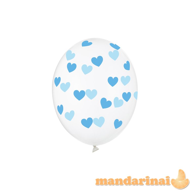 Balloons 30cm, Hearts, Crystal Clear (1 pkt / 50 pc.)