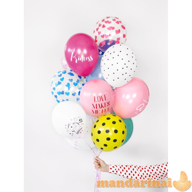 Balloons 30cm, Hearts, Crystal Clear (1 pkt / 50 pc.)