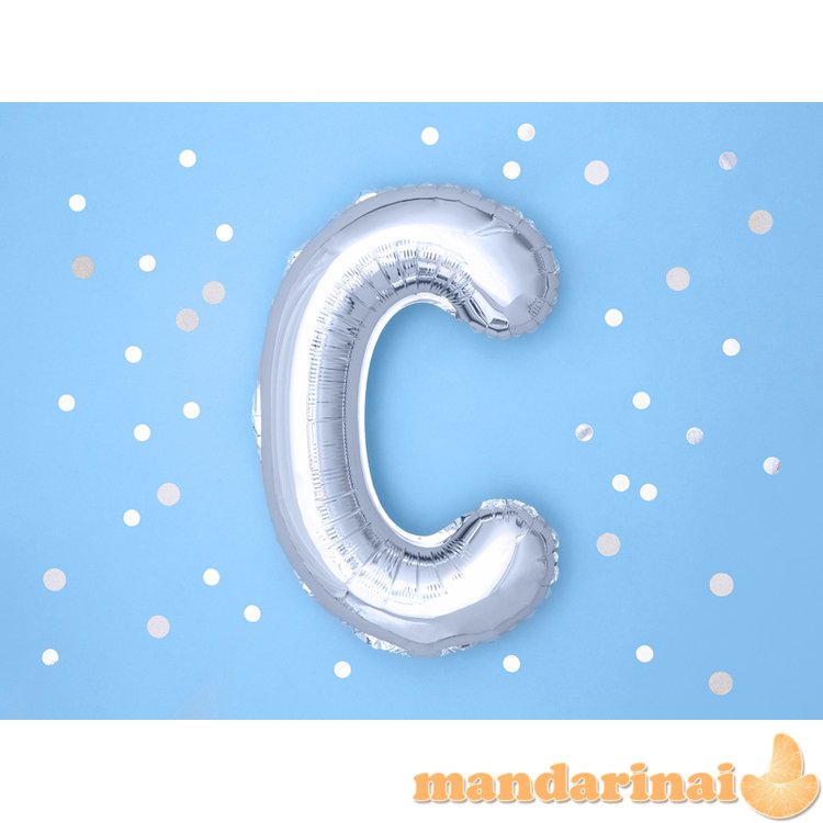 Foil Balloon Letter C , 35cm, silver