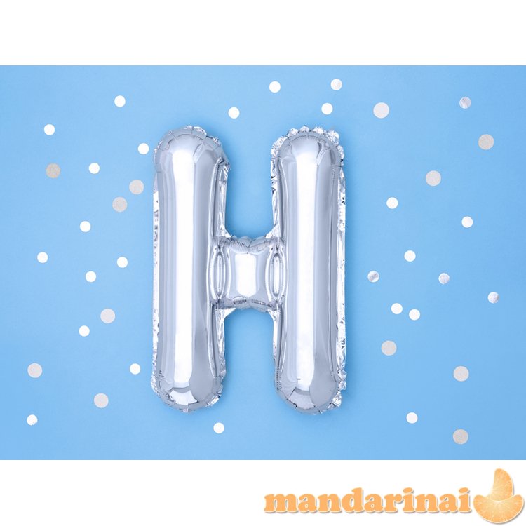 Foil Balloon Letter H , 35cm, silver