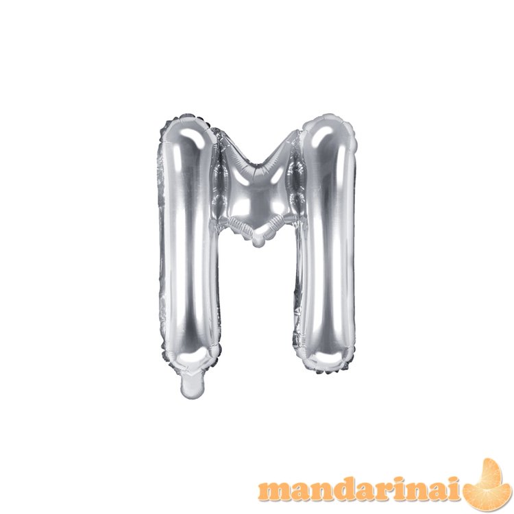 Foil Balloon Letter M , 35cm, silver