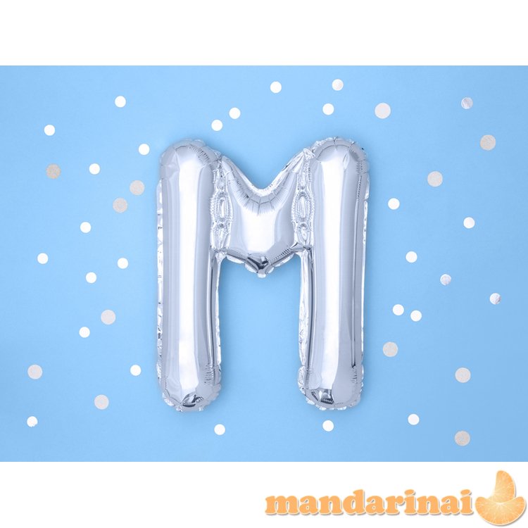 Foil Balloon Letter M , 35cm, silver