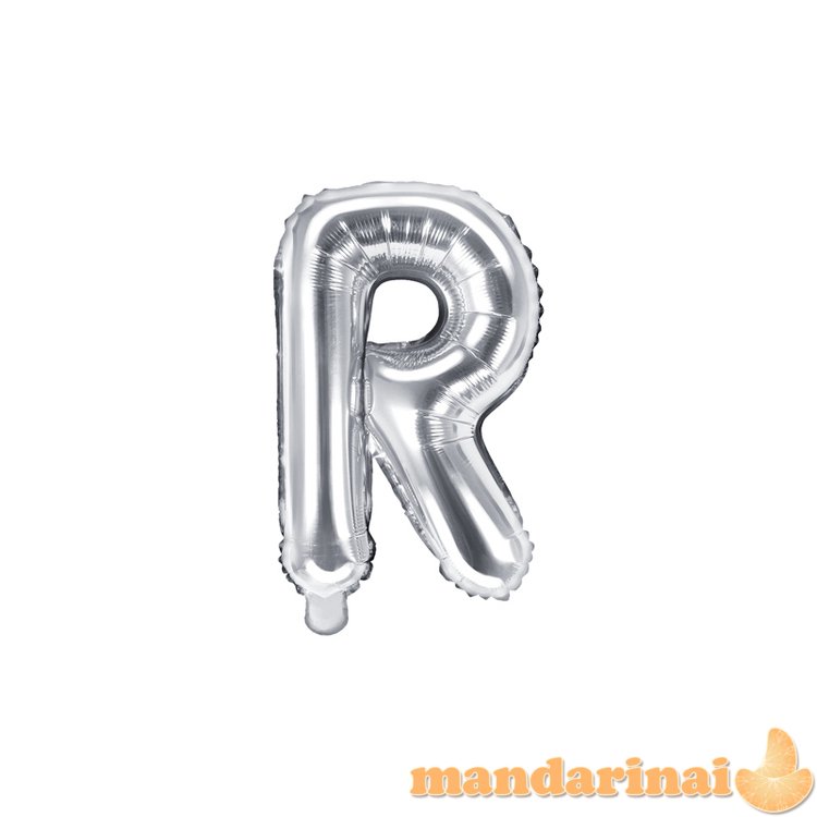 Foil Balloon Letter R , 35cm, silver