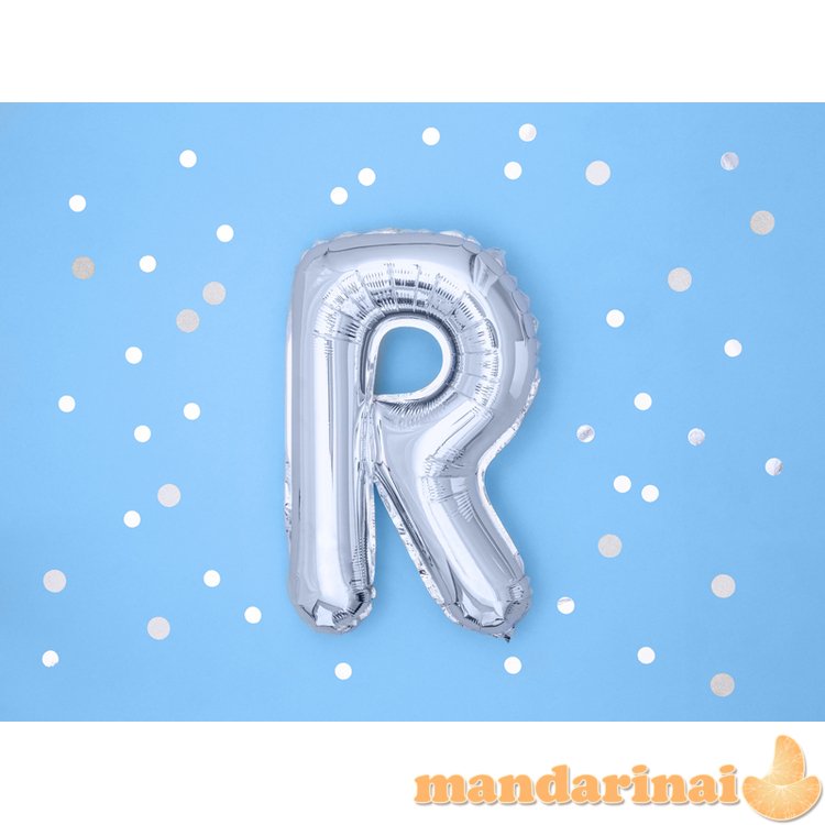 Foil Balloon Letter R , 35cm, silver