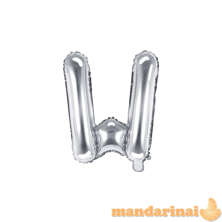 Foil Balloon Letter W , 35cm, silver