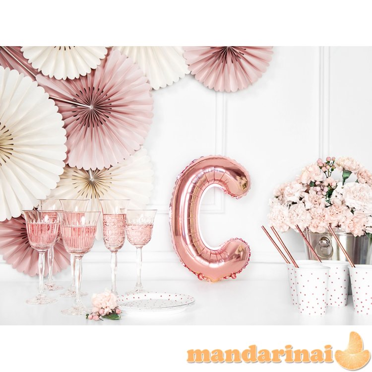 Foil Balloon Letter C , 35cm, rose gold