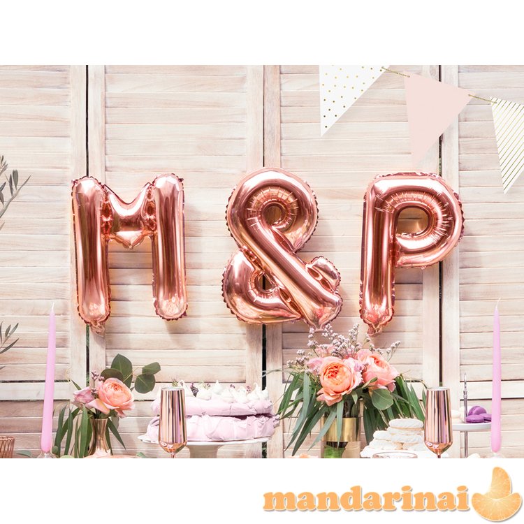 Foil Balloon Letter M , 35cm, rose gold