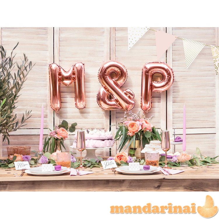 Foil Balloon Letter M , 35cm, rose gold