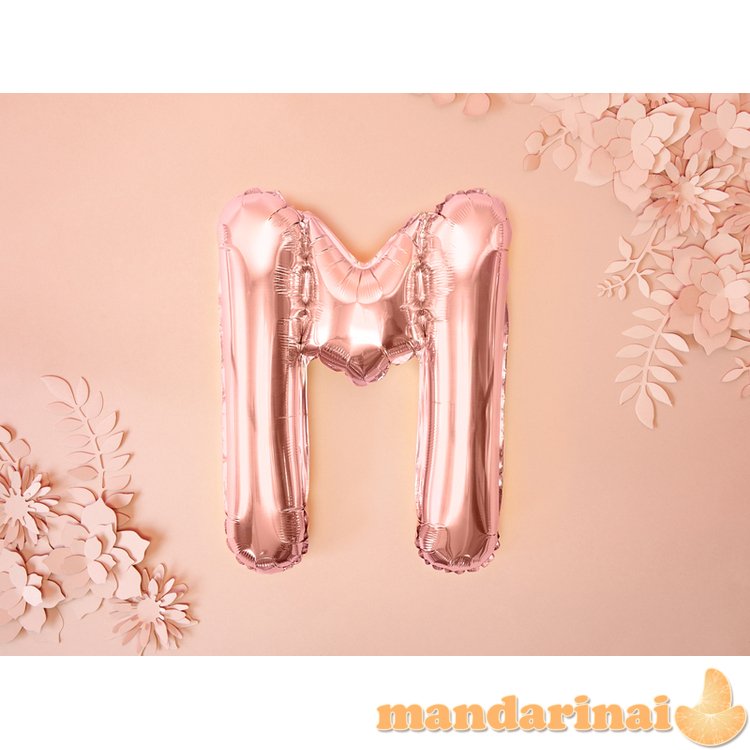 Foil Balloon Letter M , 35cm, rose gold