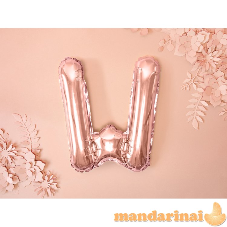 Foil Balloon Letter W , 35cm, rose gold