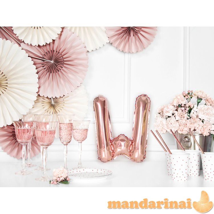 Foil Balloon Letter W , 35cm, rose gold