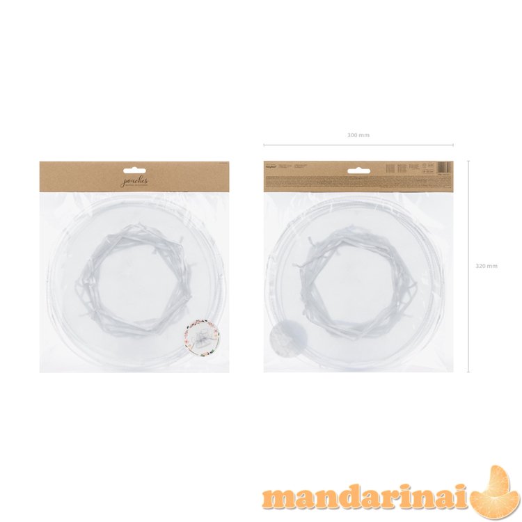 Organza pouches, white, 25cm (1 pkt / 10 pc.)